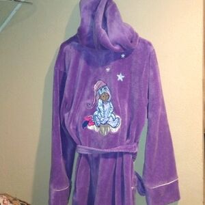 Eeyore Purple Embroidered Robe OS